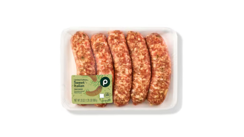 Publix Sweet Italian Sausage on a white background.