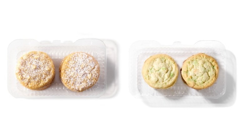Two packages of Publix Meyer lemon and key lime cookies on a white background.