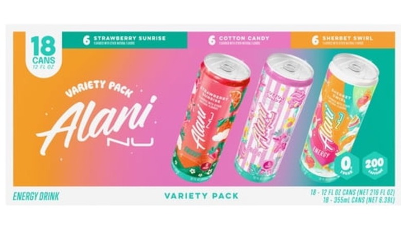 Alani Nu Energy Drink Variety Pack on a white background.