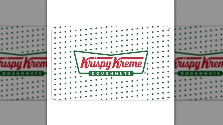 A Krispy Kreme gift card on a white background