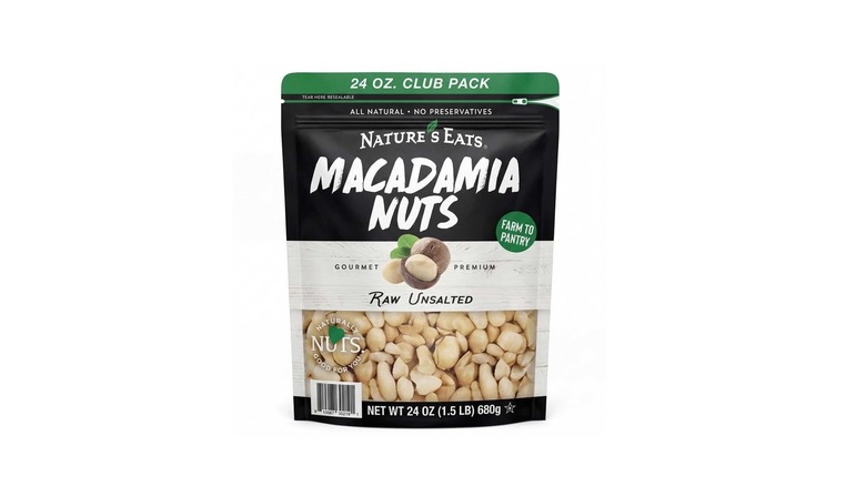 A product image of Sam's Club's Nature's Eats Macadamia Nuts on a white background.