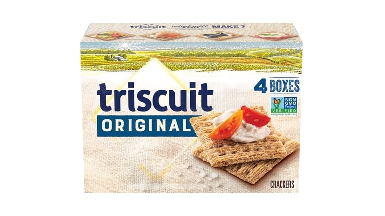 A product image of Sam's Club's Triscuit Original Whole Grain Wheat Crackers on a white background.