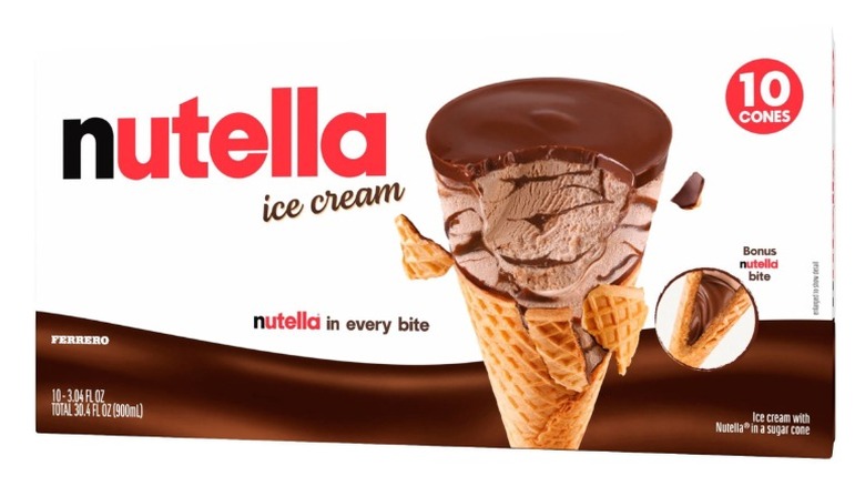 box of Nutella Chocolate Hazelnut Ice Cream Cones