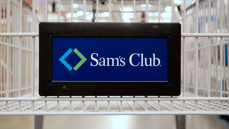Sam's Club logo on a shopping cart