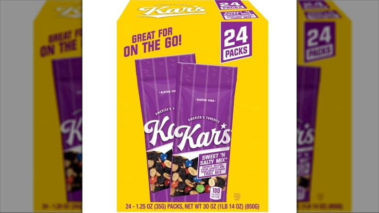 Kar's Sweet 'N Salty Trail Mix in yellow box on white background