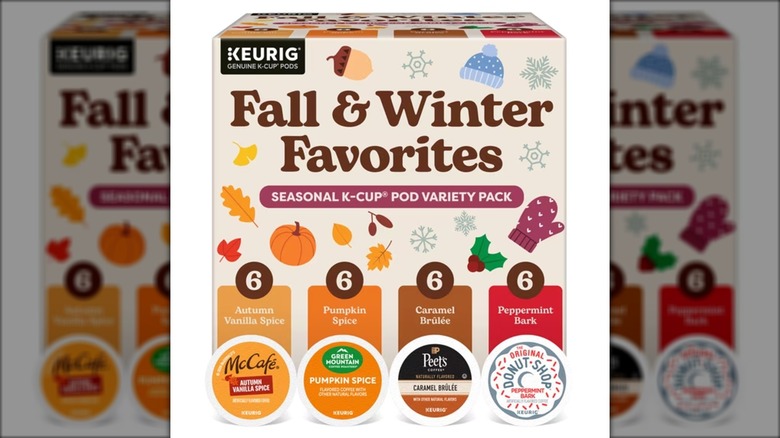 Keurig Fall & Winter Favorites Seasonal Variety Pack on white background.