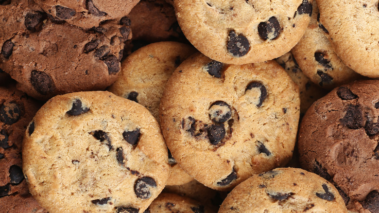 Close up of chocolate chip cookies