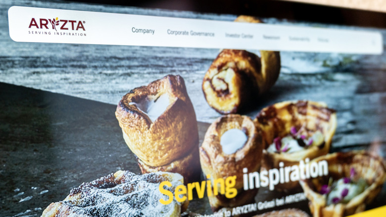 Aryzta website on computer screen