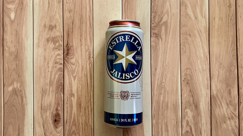 a can of Estrella Jalisco