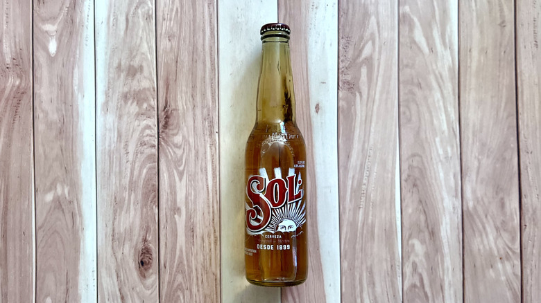 a bottle of Sol