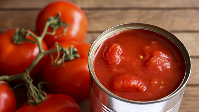 canned and ripe tomatoes