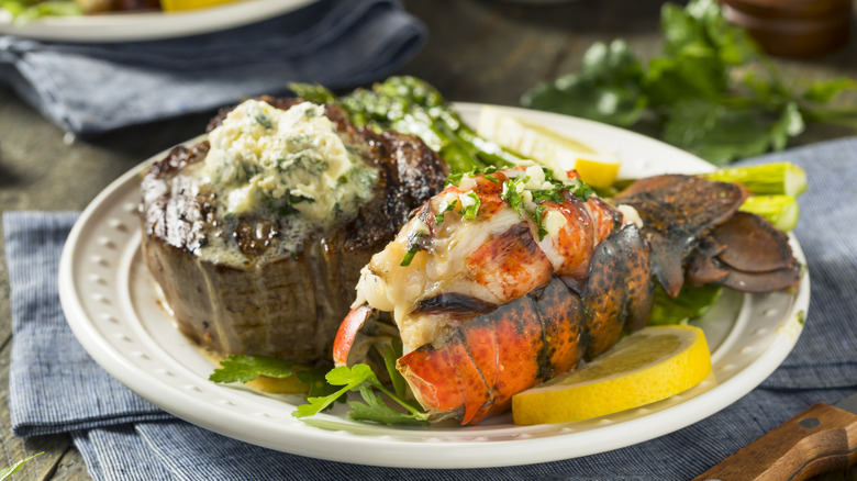 Steak and lobster surf n' turf dinner