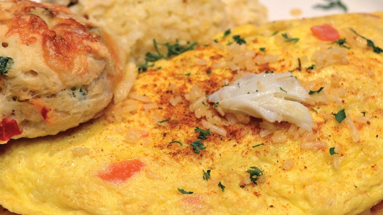 Omelet with biscuit and potatoes from Miss Shirley's Cafe