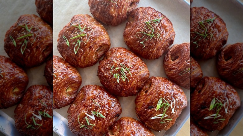 Meat-filled croissants