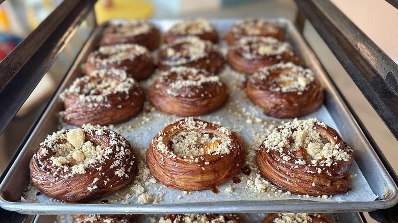 Rows of apple pie Danishes