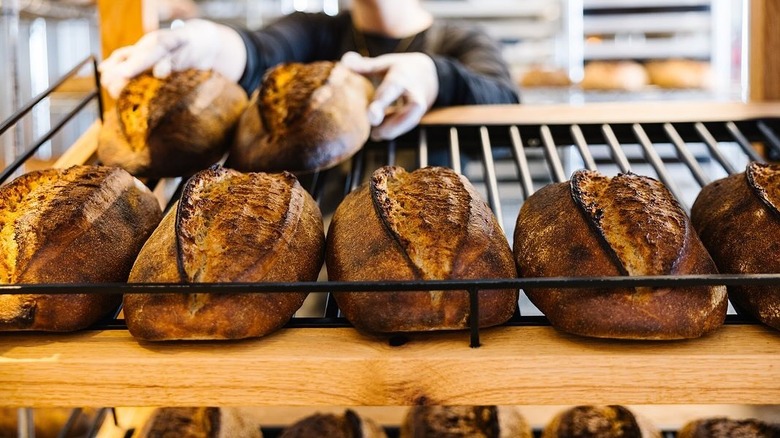 Breads on rack