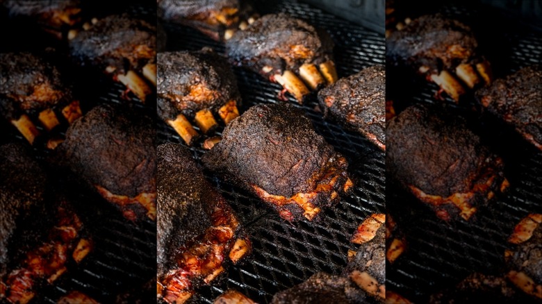 Ribs on the smoker
