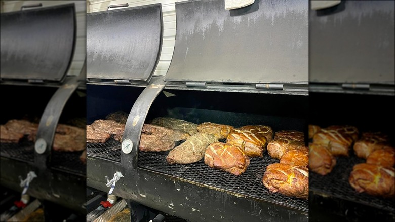 Meats on a smoker