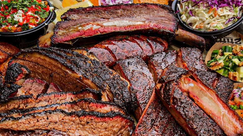 Barbecue platter closeup