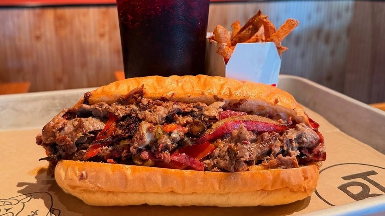 BBQ sandwich with fries