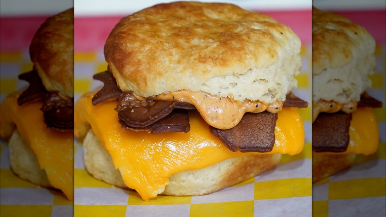 A vegan breakfast sandwich