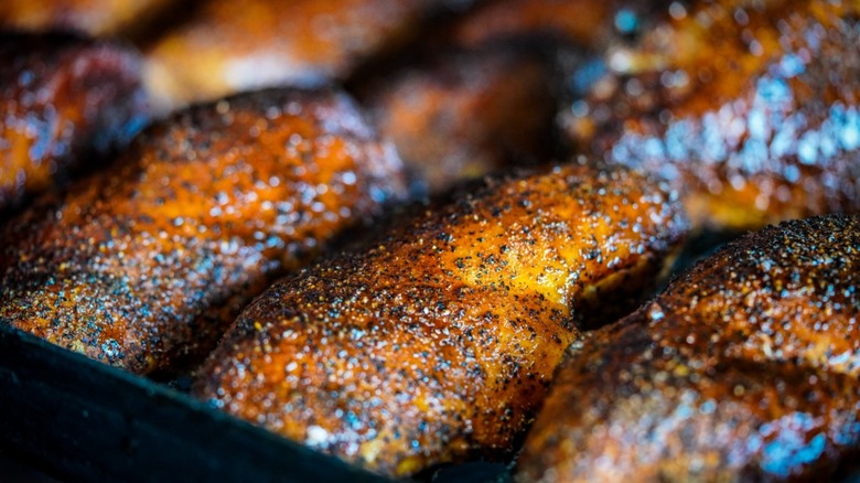 Wright's Barbecue Brisket laid out on serving tray