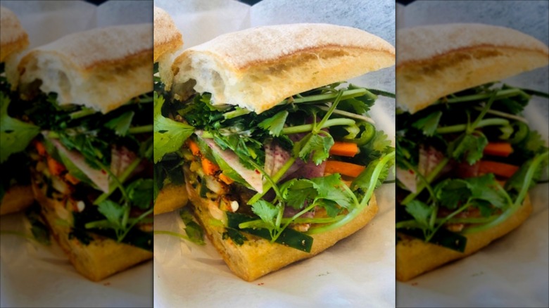 Nelson's Meat + Fish Poke Banh Mi sandwich