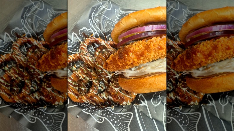 Pond Street Restaurant Classic Fish sandwich on butcher paper