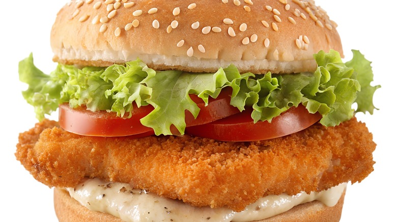 Fish burger isolation on transparent background