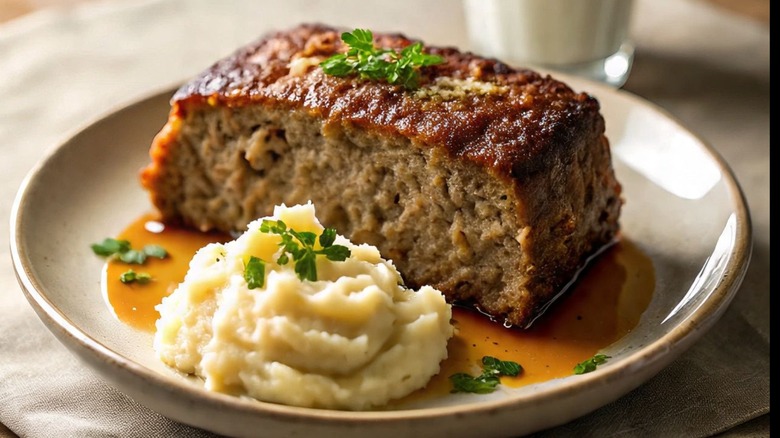 Deaner's Diner meatloaf with mashed potatoes