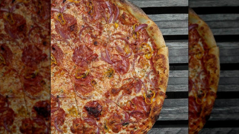 Pepperoni charred thin crust pizza