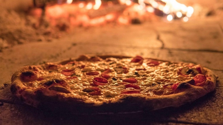Pizza in wood fired oven