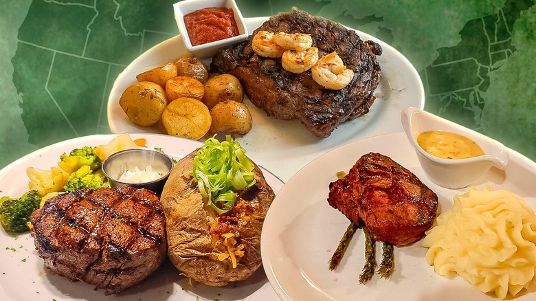 Filet mignon plated over mashed potatoes and spinach at a fine dining restaurant