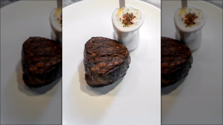 Moo filet mignon on plate