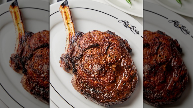 steak on a plate at Abe and Louie's