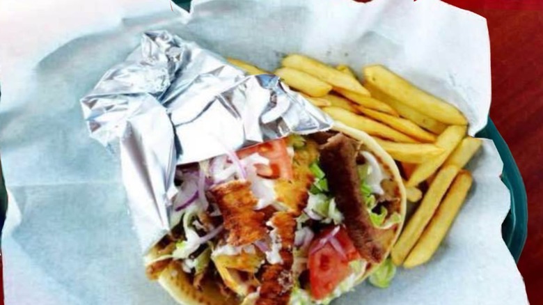 Gyro with side of French fries from The Gyro Company