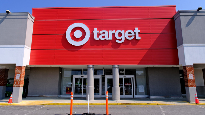 Target storefront and parking lot