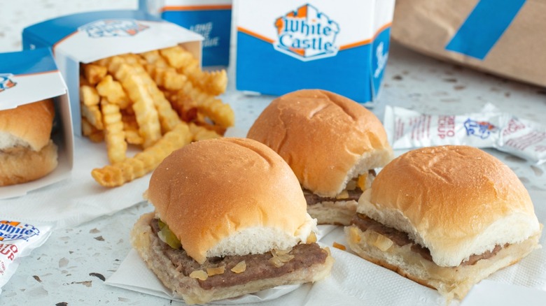 A close-up of a White Castle combo meal.