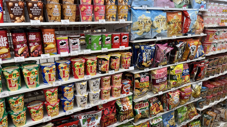 The chip shelf in 7-Eleven in Osaka, Japan.