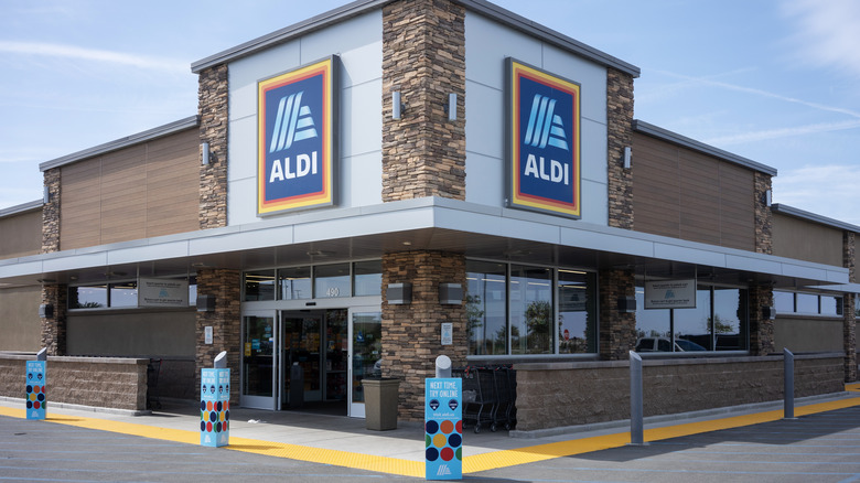 Outside an Aldi store