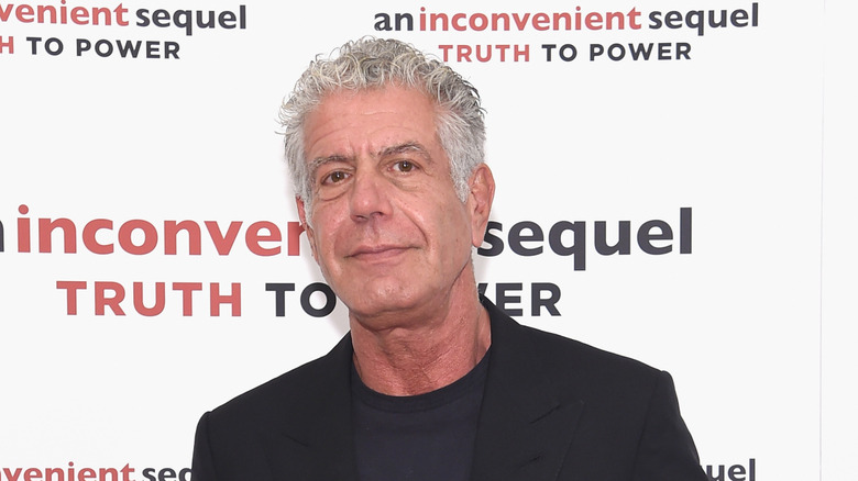 Anthony Bourdain at a 2017 movie premiere