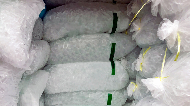Bags of commercial ice