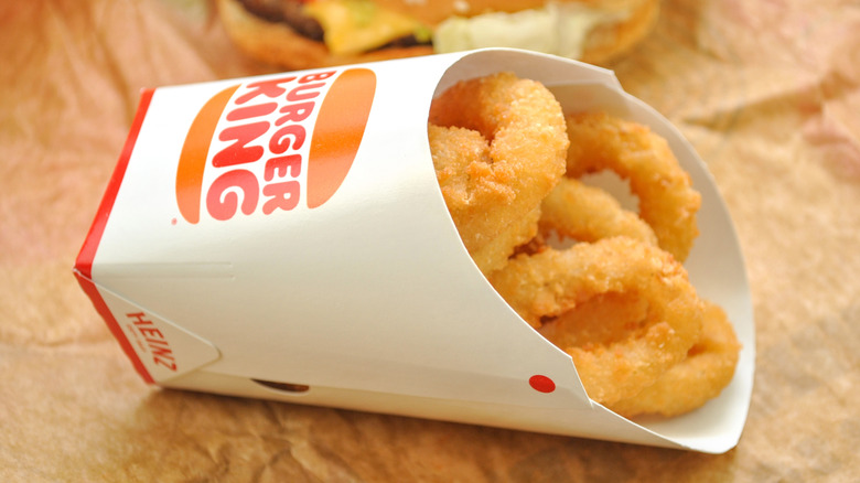 A packet of Burger King onion rings