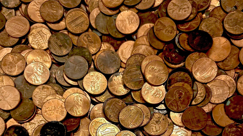 A pile of pennies.