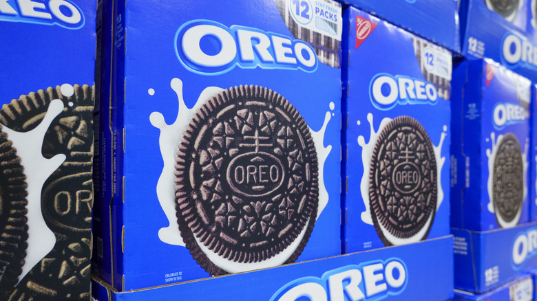 12-pack box of Oreos on Costco shelf