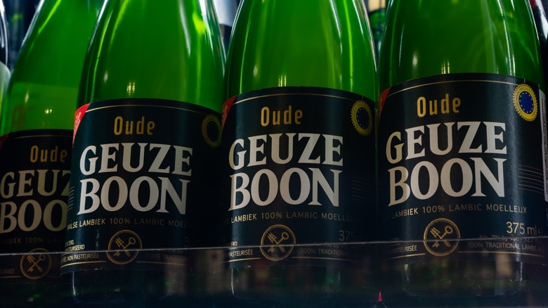 bottled gueuze sour beer on shelf