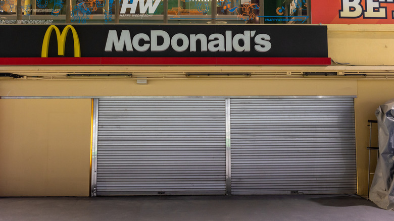 A closed McDonald's restaurant