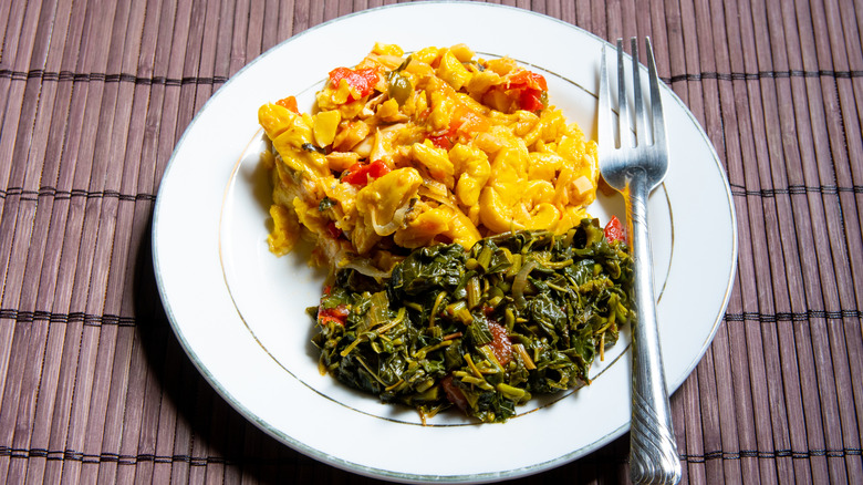 traditional Jamaican breakfast of ackee and saltfish