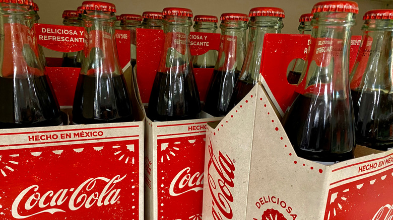 Containers of Mexican Coca-Cola