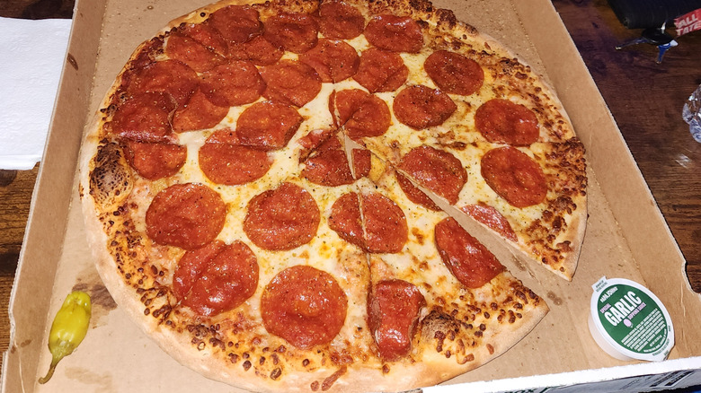 Papa Johns pizza in box